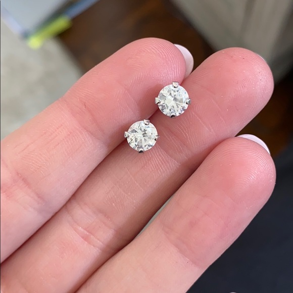 CZ Stud Earrings - Picture 1 of 6